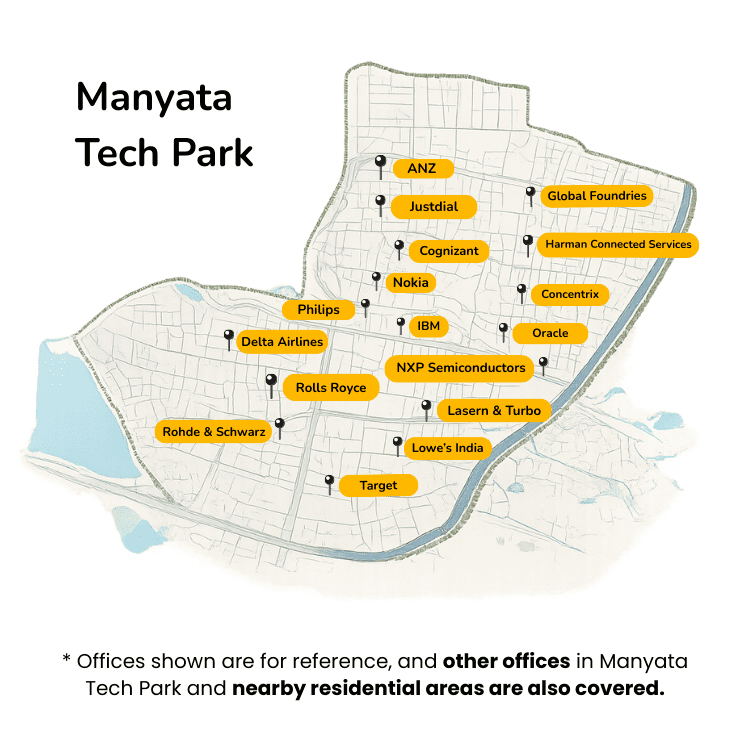 Manyata tech park - serviceable areas
