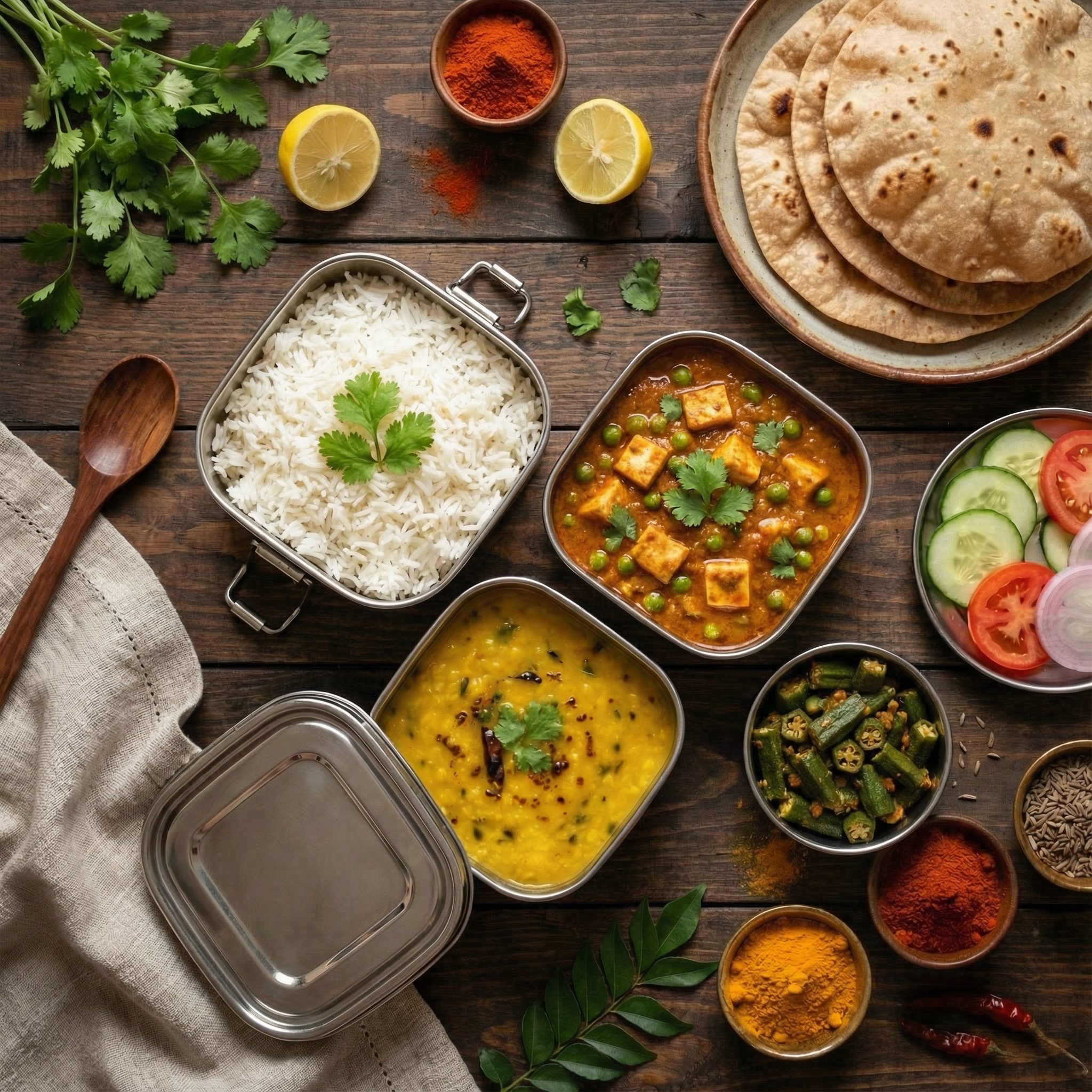 Home-style tiffin service in Bhartiya city