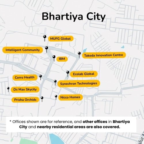 Bhartiya City - serviceable areas
